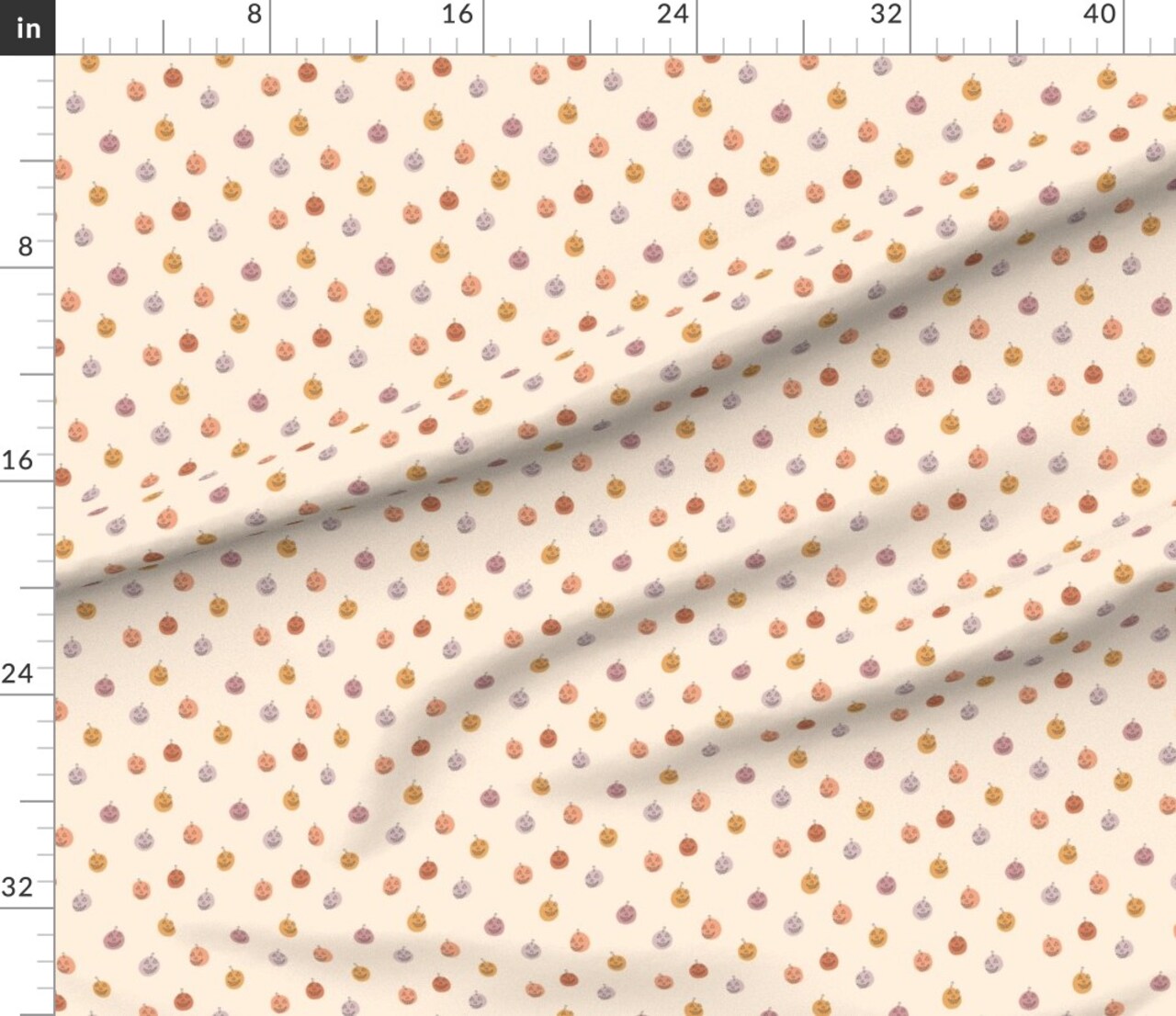 Various Fabrics by the Yard or Fat Quarter Ditsy Pumpkins Cute Halloween Whimsical Pastel Jack O Lantern Kids Baby Small Scale Custom Printed Fabric by Spoonflower